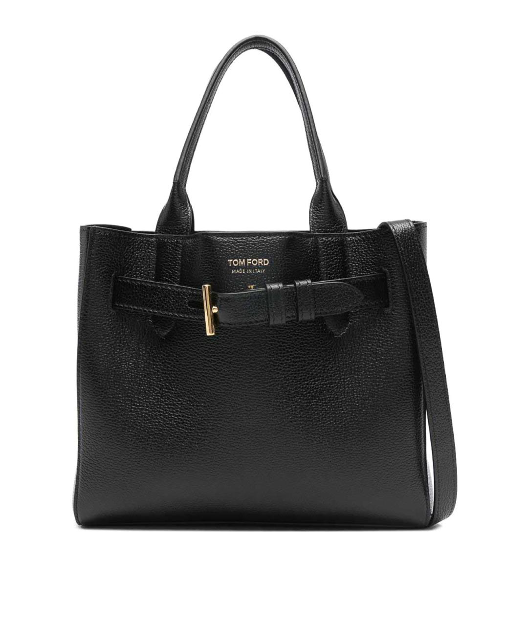 TOM FORD Черная кожаная сумка тоут, фото 1