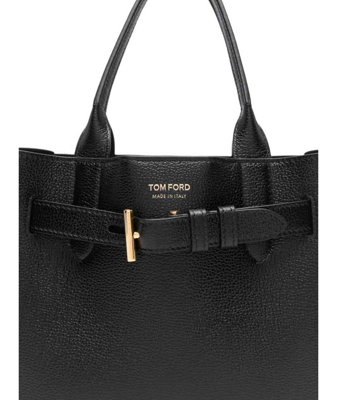 TOM FORD Черная кожаная сумка тоут, фото 2