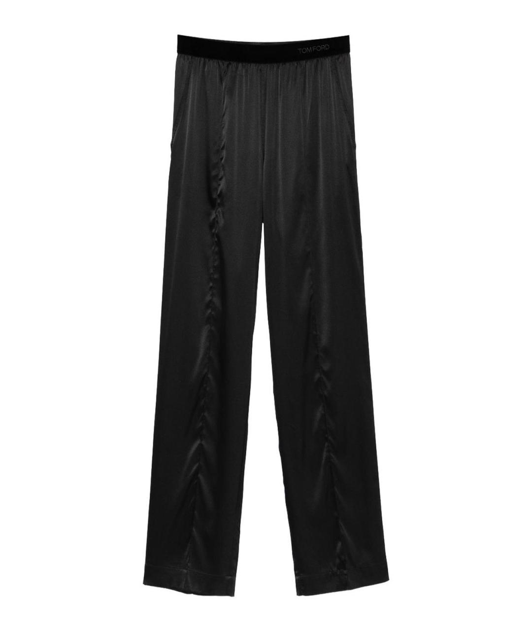 TOM FORD Черные шелковые прямые брюки, фото 1