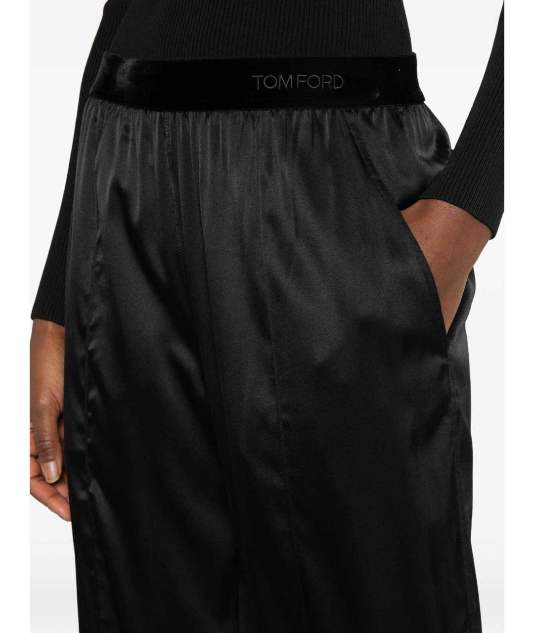 TOM FORD Черные шелковые прямые брюки, фото 2