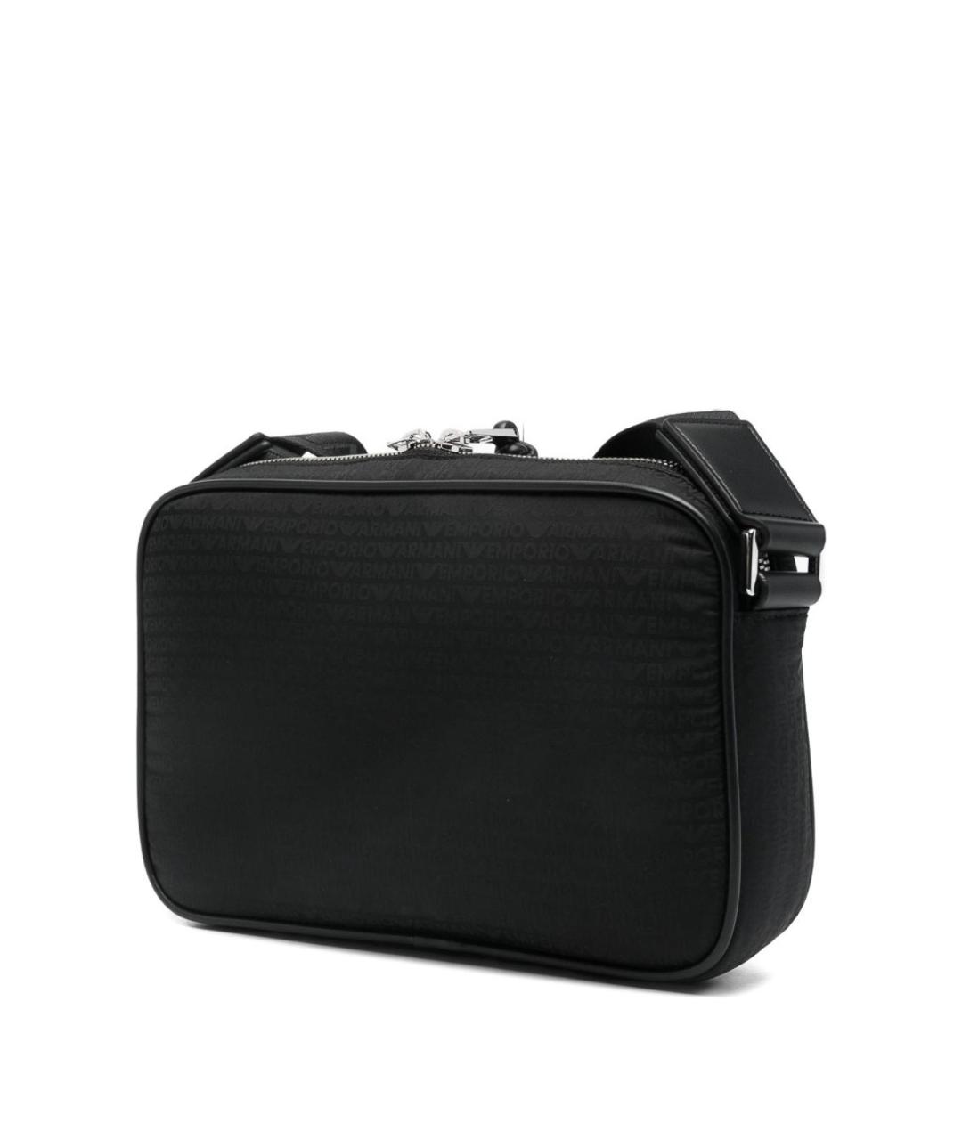 EMPORIO ARMANI Черная тканевая сумка на плечо, фото 2