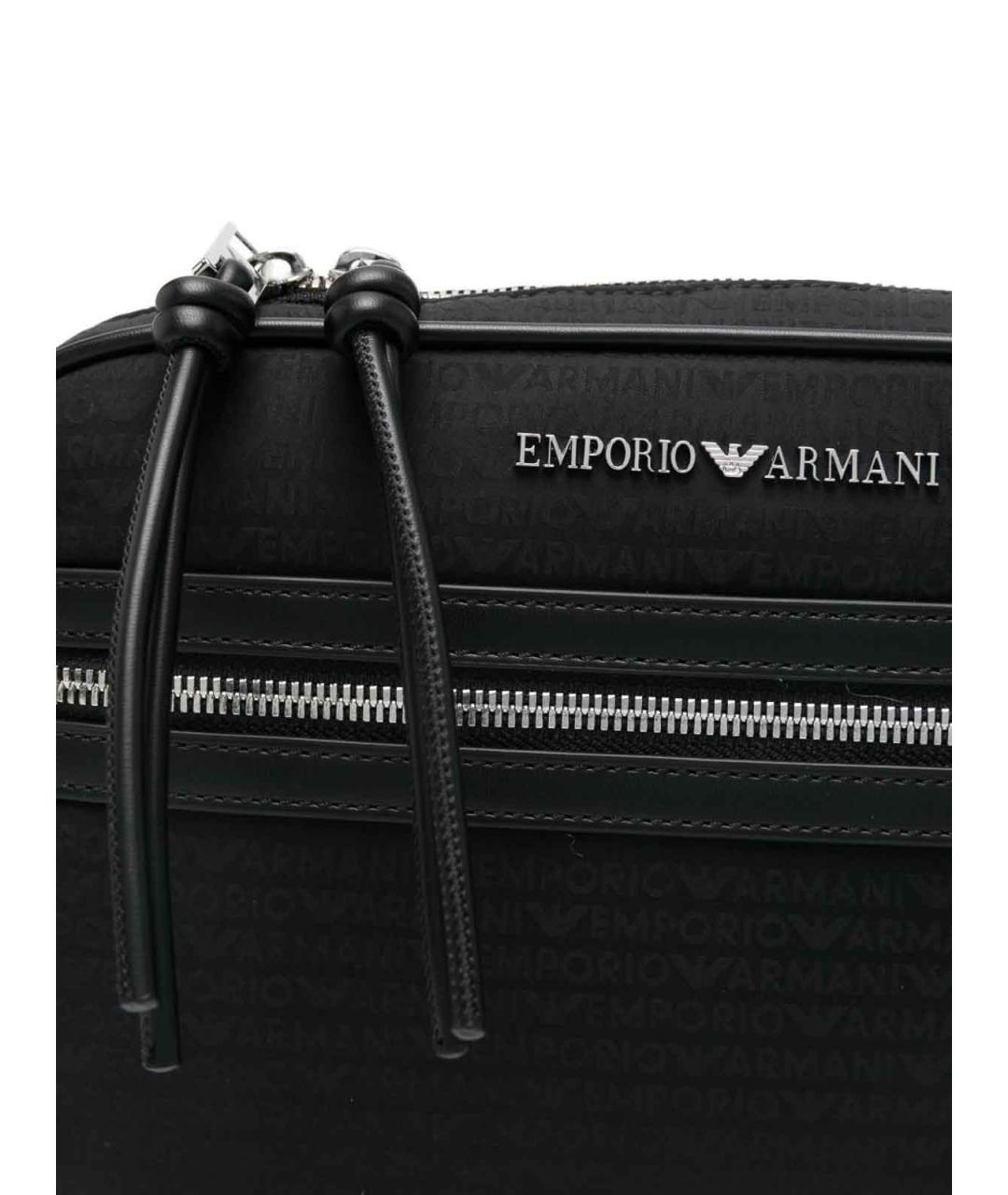 EMPORIO ARMANI Черная тканевая сумка на плечо, фото 5