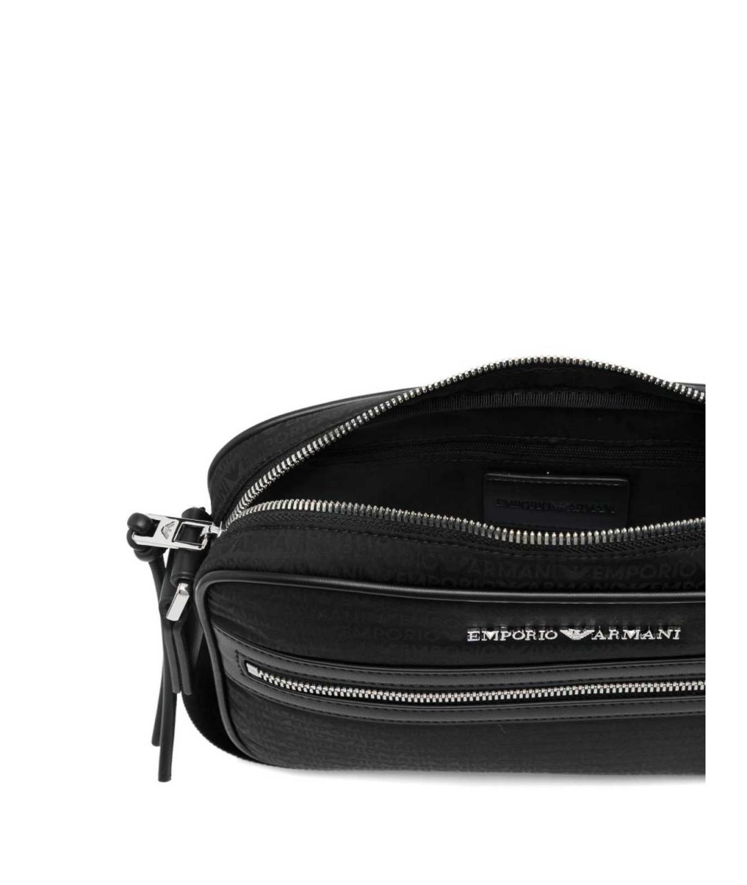 EMPORIO ARMANI Черная тканевая сумка на плечо, фото 3