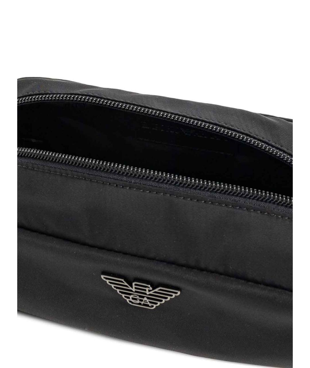 EMPORIO ARMANI Черная нейлоновая барсетка, фото 4