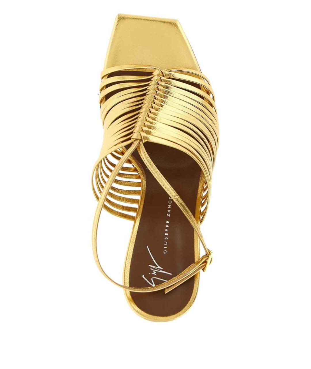 GIUSEPPE ZANOTTI DESIGN Золотые кожаные мюли, фото 3