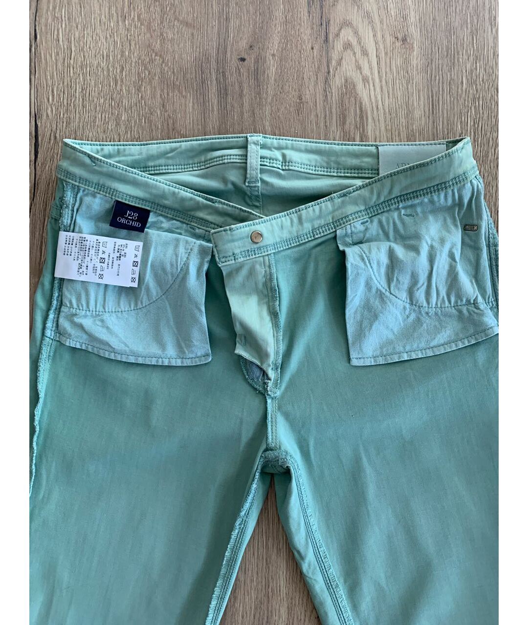 ARMANI JEANS Бирюзовые хлопко-эластановые джинсы слим, фото 3
