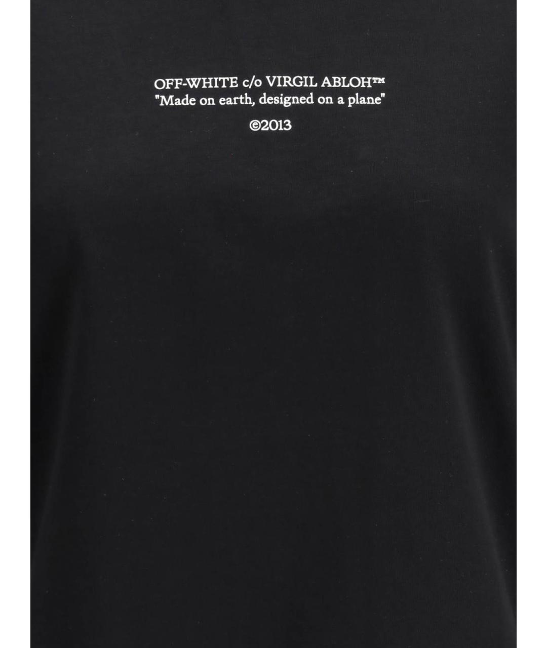OFF-WHITE Черная хлопковая футболка, фото 3