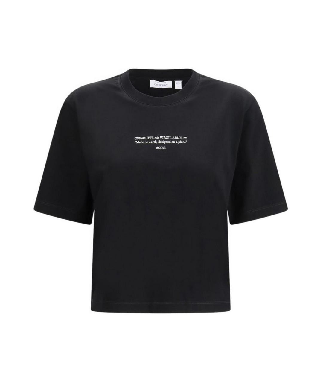 OFF-WHITE Черная хлопковая футболка, фото 1