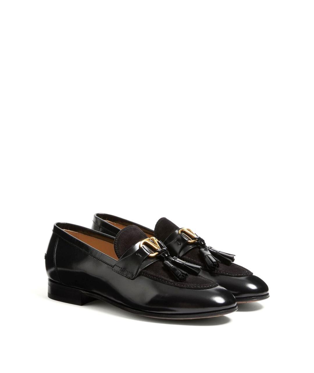 VALENTINO Черные кожаные лоферы, фото 5