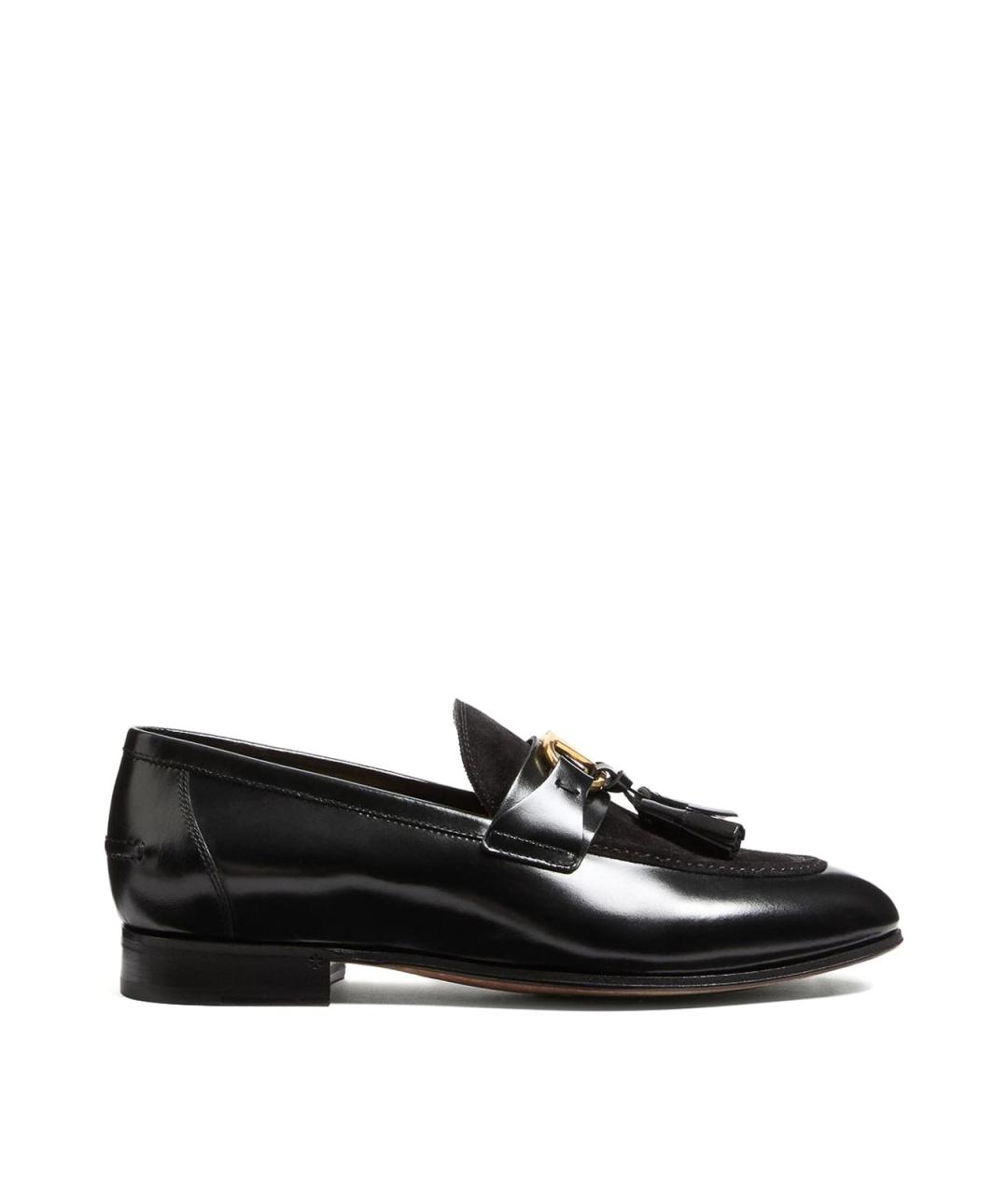 VALENTINO Черные кожаные лоферы, фото 1