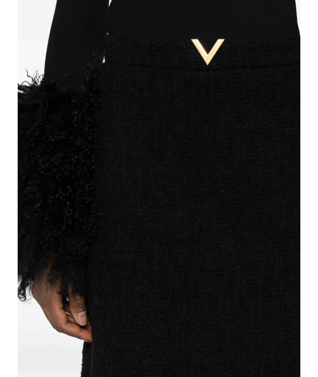 VALENTINO Черная шерстяная юбка мини, фото 3