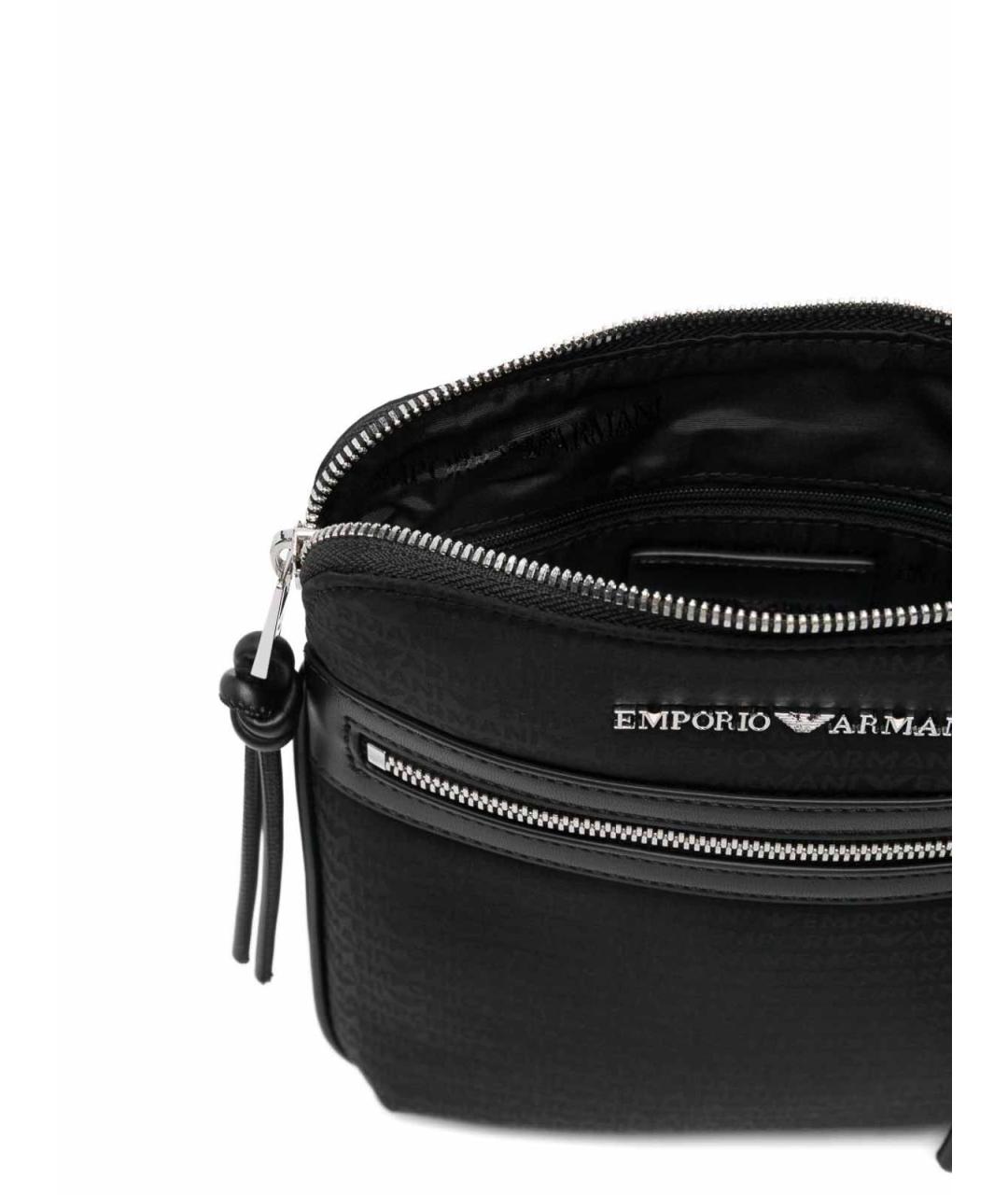 EMPORIO ARMANI Черная синтетическая сумка на плечо, фото 3