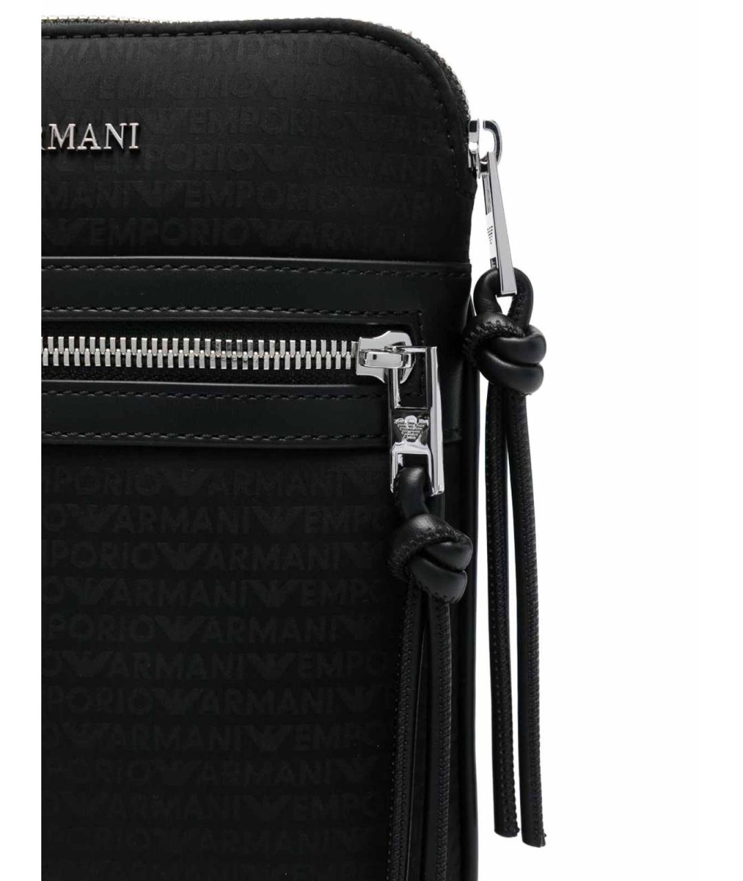 EMPORIO ARMANI Черная синтетическая сумка на плечо, фото 2