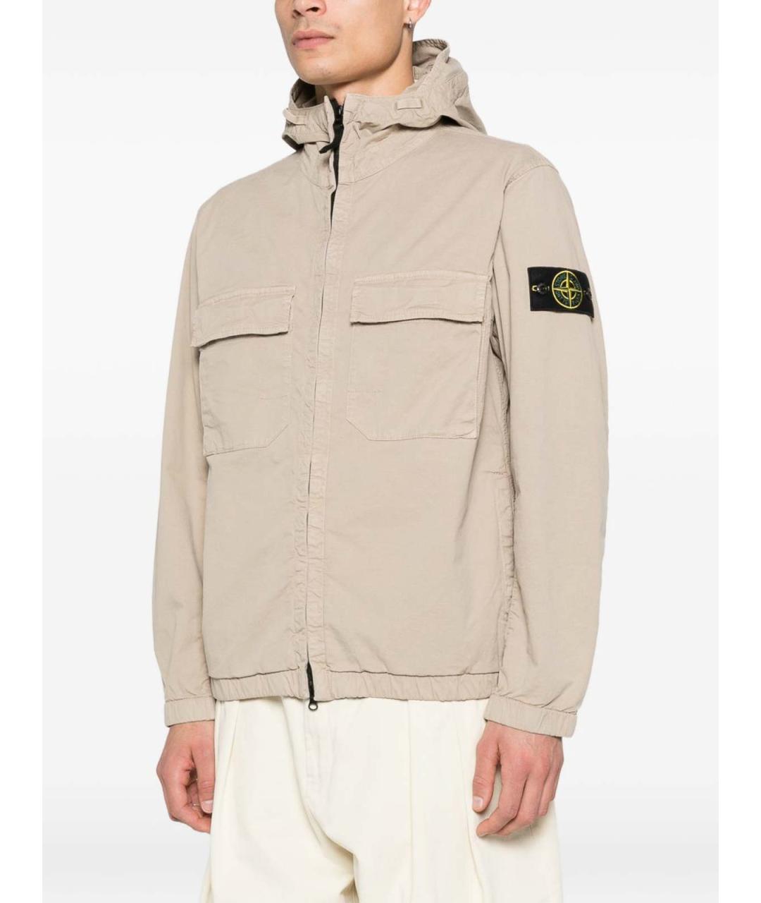 STONE ISLAND Бежевая хлопковая куртка, фото 5