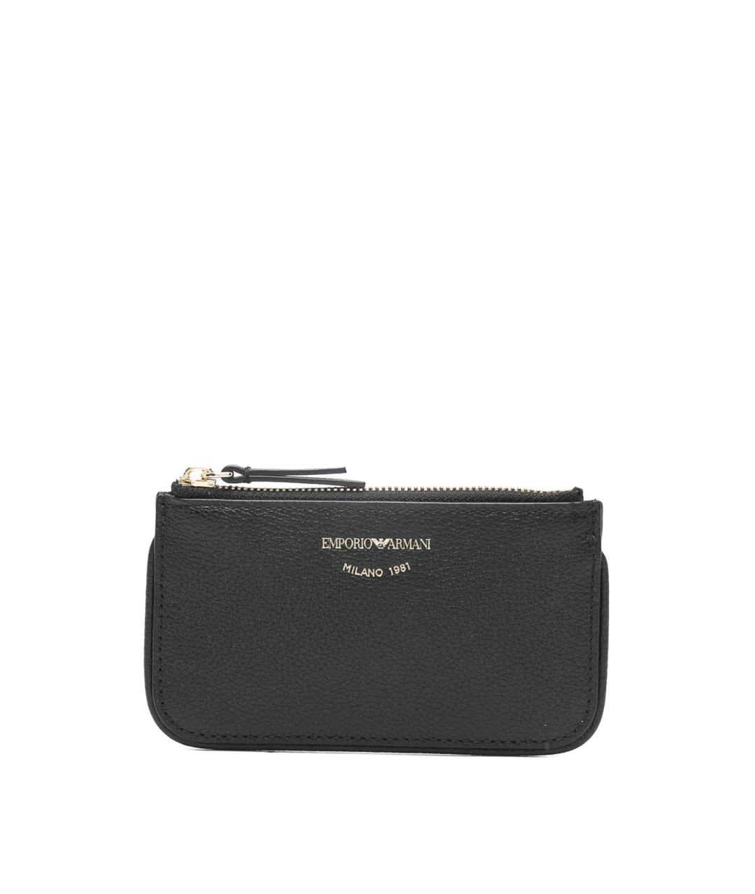 EMPORIO ARMANI Черный кожаный кошелек, фото 1