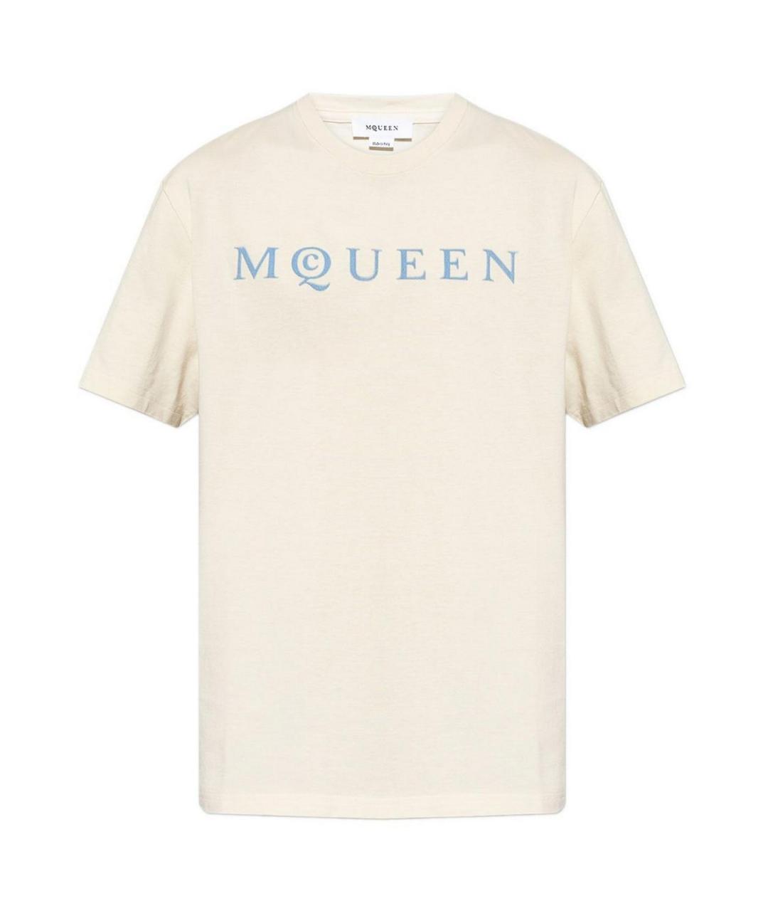 ALEXANDER MCQUEEN Белая хлопковая футболка, фото 1