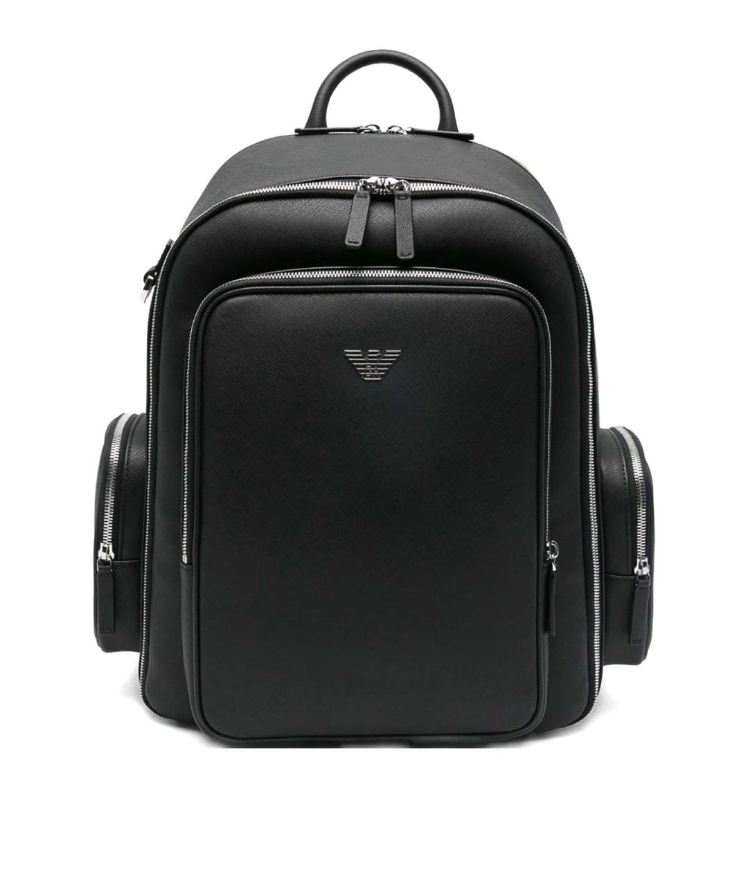 EMPORIO ARMANI Черный рюкзак из искусственной кожи, фото 1