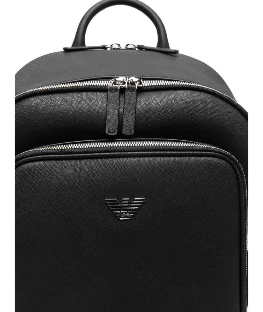 EMPORIO ARMANI Черный рюкзак из искусственной кожи, фото 5