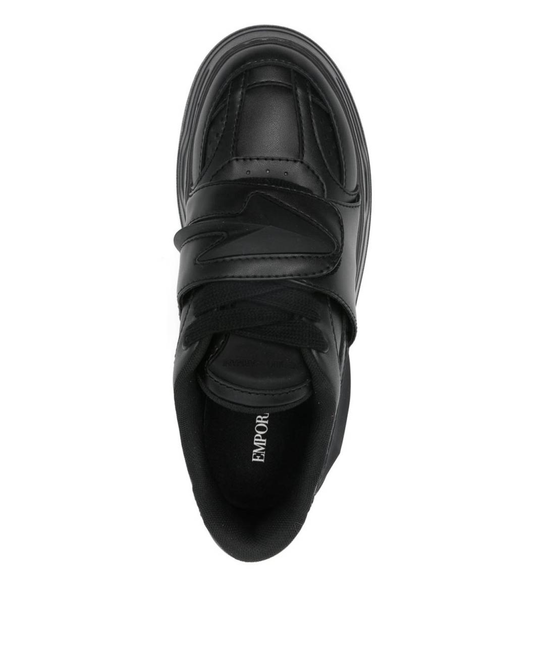 EMPORIO ARMANI Черные резиновые низкие кроссовки / кеды, фото 2