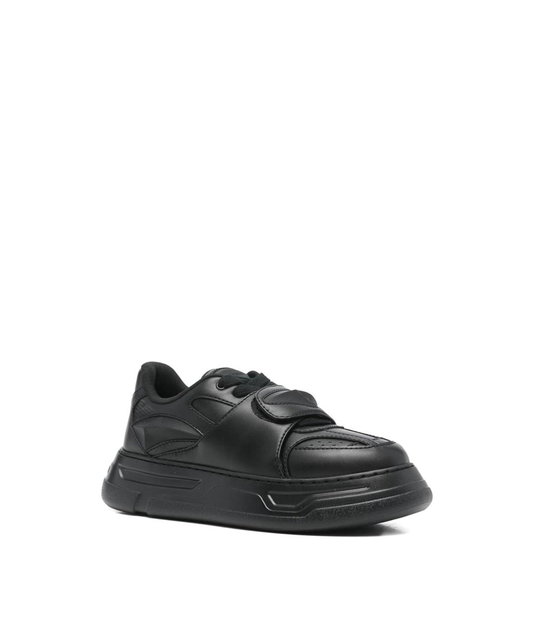 EMPORIO ARMANI Черные резиновые низкие кроссовки / кеды, фото 3