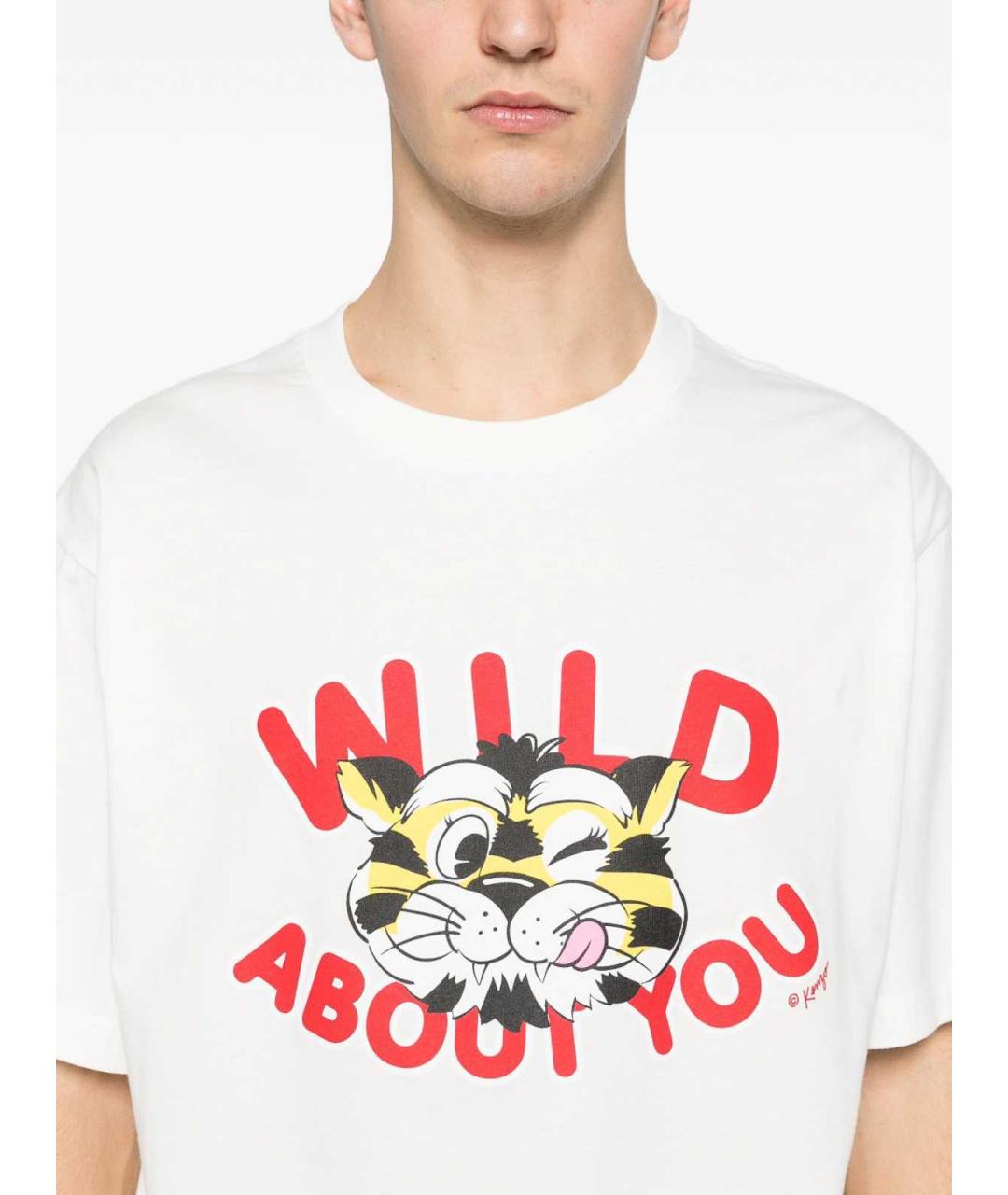 KENZO Белая хлопковая футболка, фото 3
