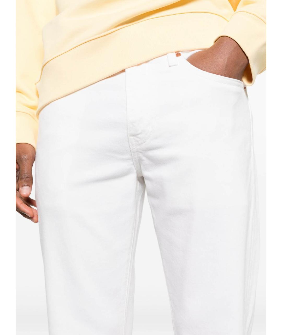 LEVI'S Белые хлопковые прямые джинсы, фото 4