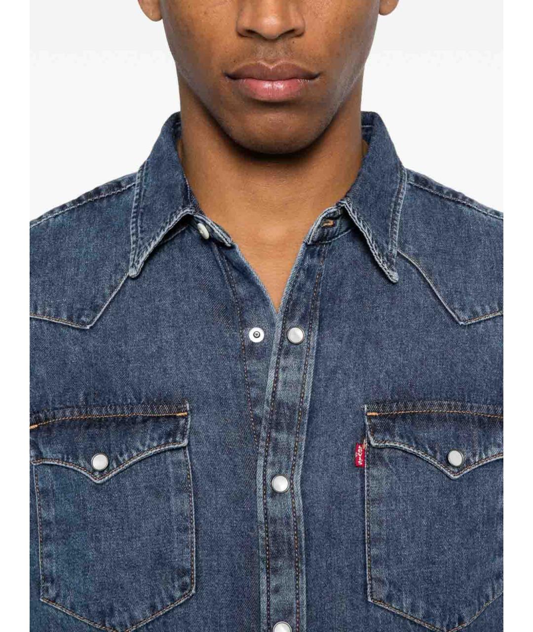 LEVI'S Синяя хлопковая кэжуал рубашка, фото 4
