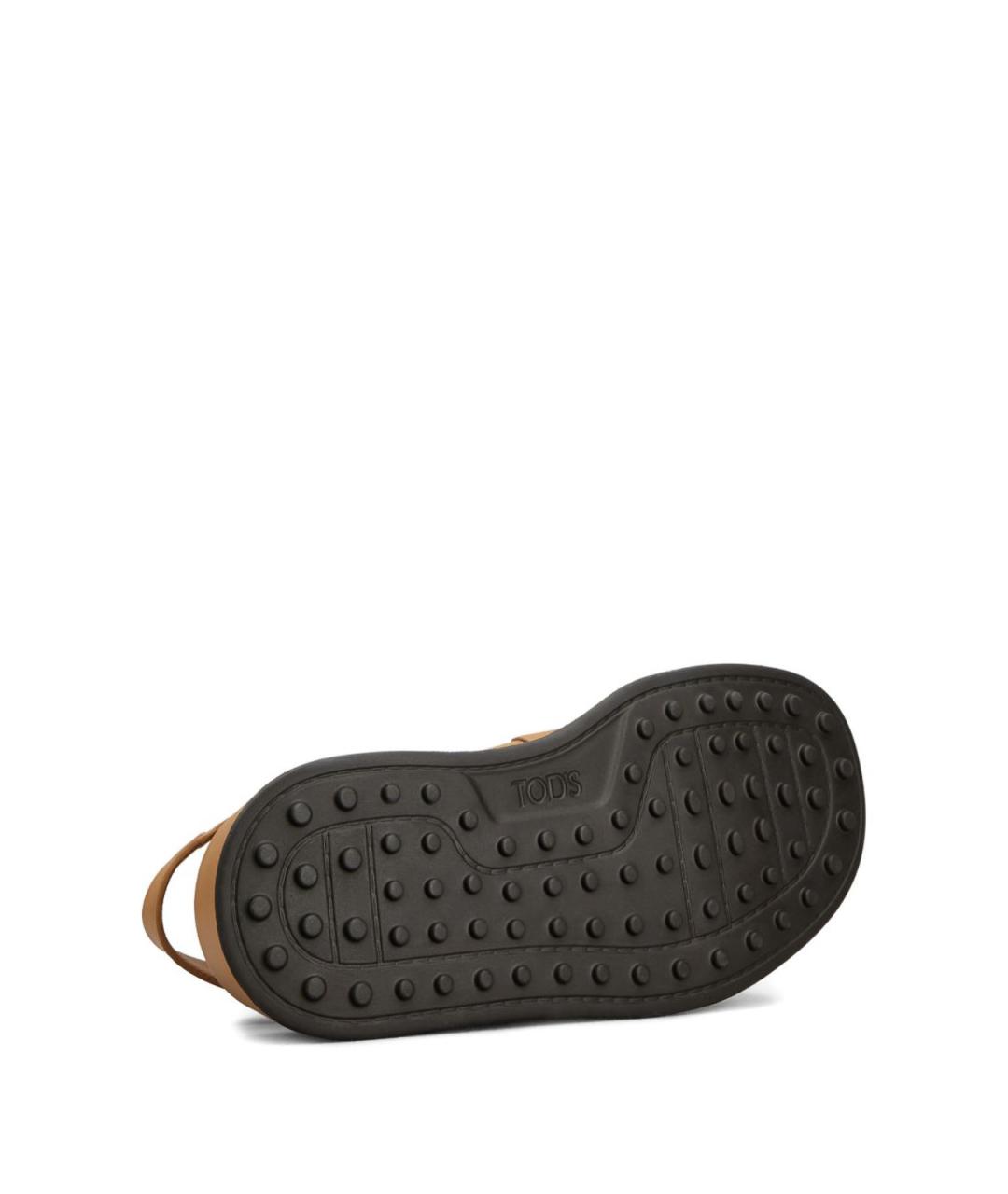 TOD'S Бежевые кожаные сандалии, фото 4