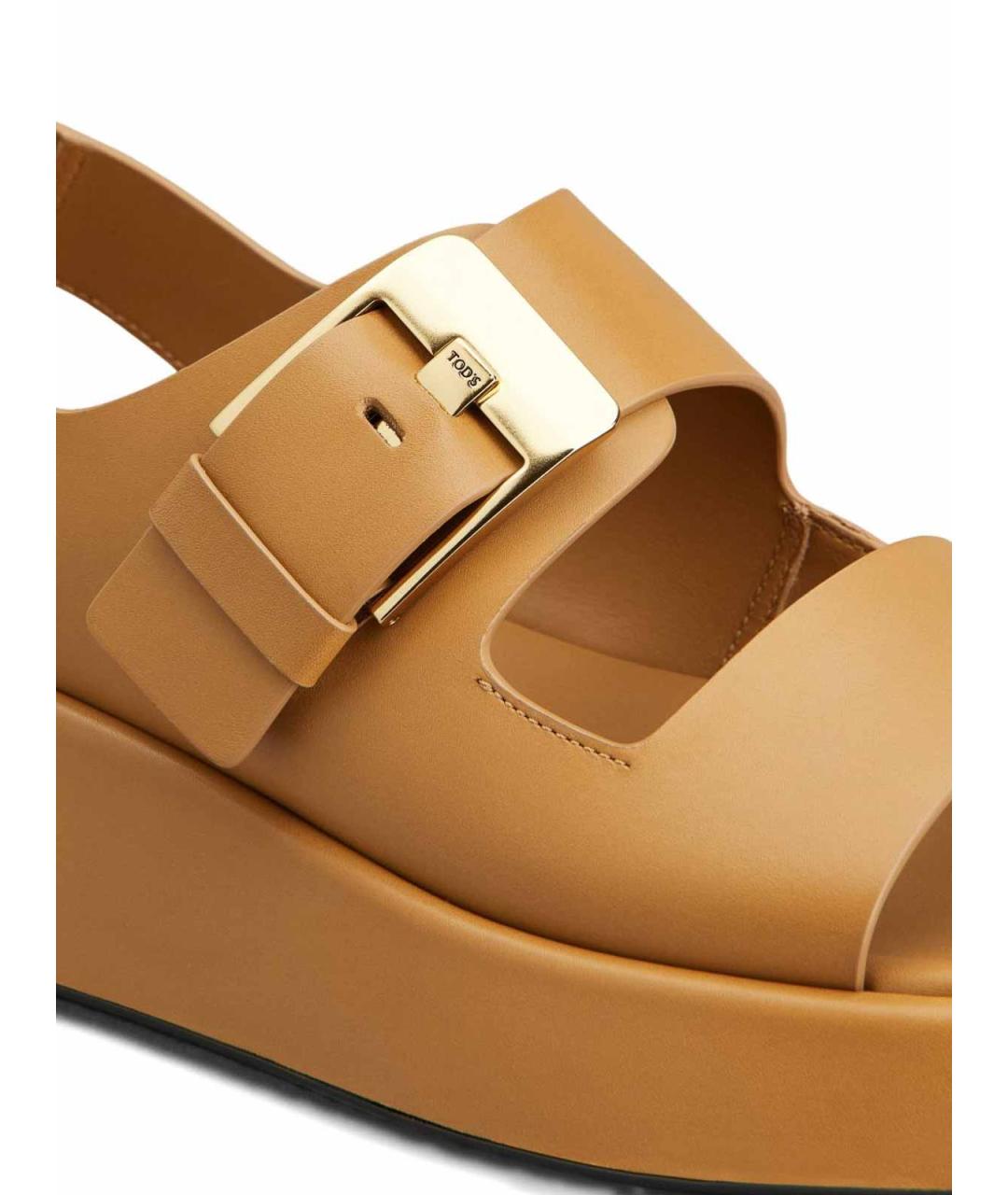 TOD'S Бежевые кожаные сандалии, фото 3