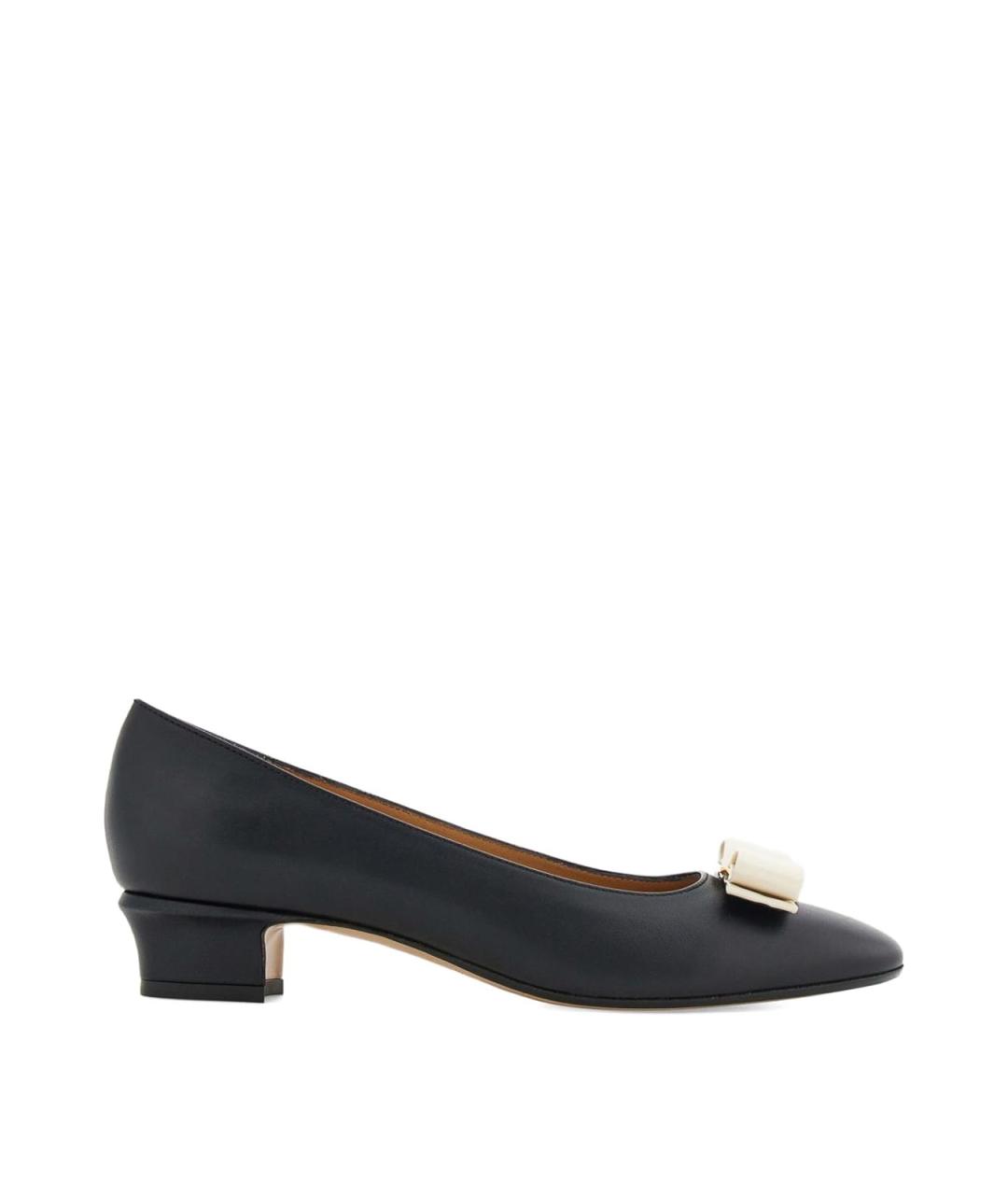 FERRAGAMO Черные кожаные туфли, фото 1