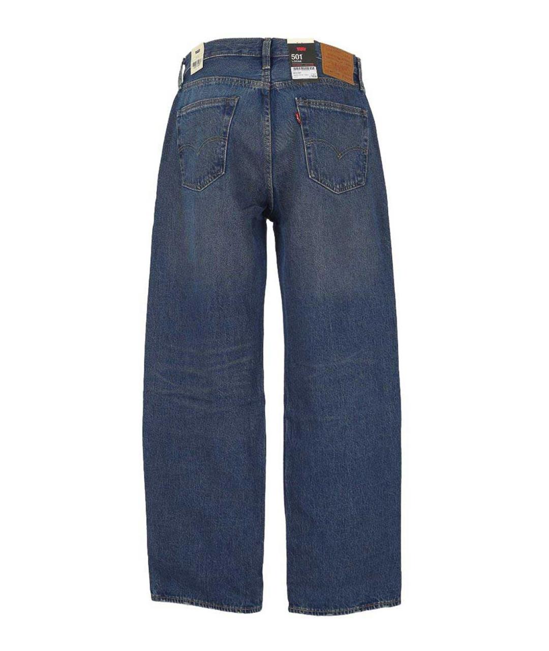 LEVI'S Синие хлопковые прямые джинсы, фото 2