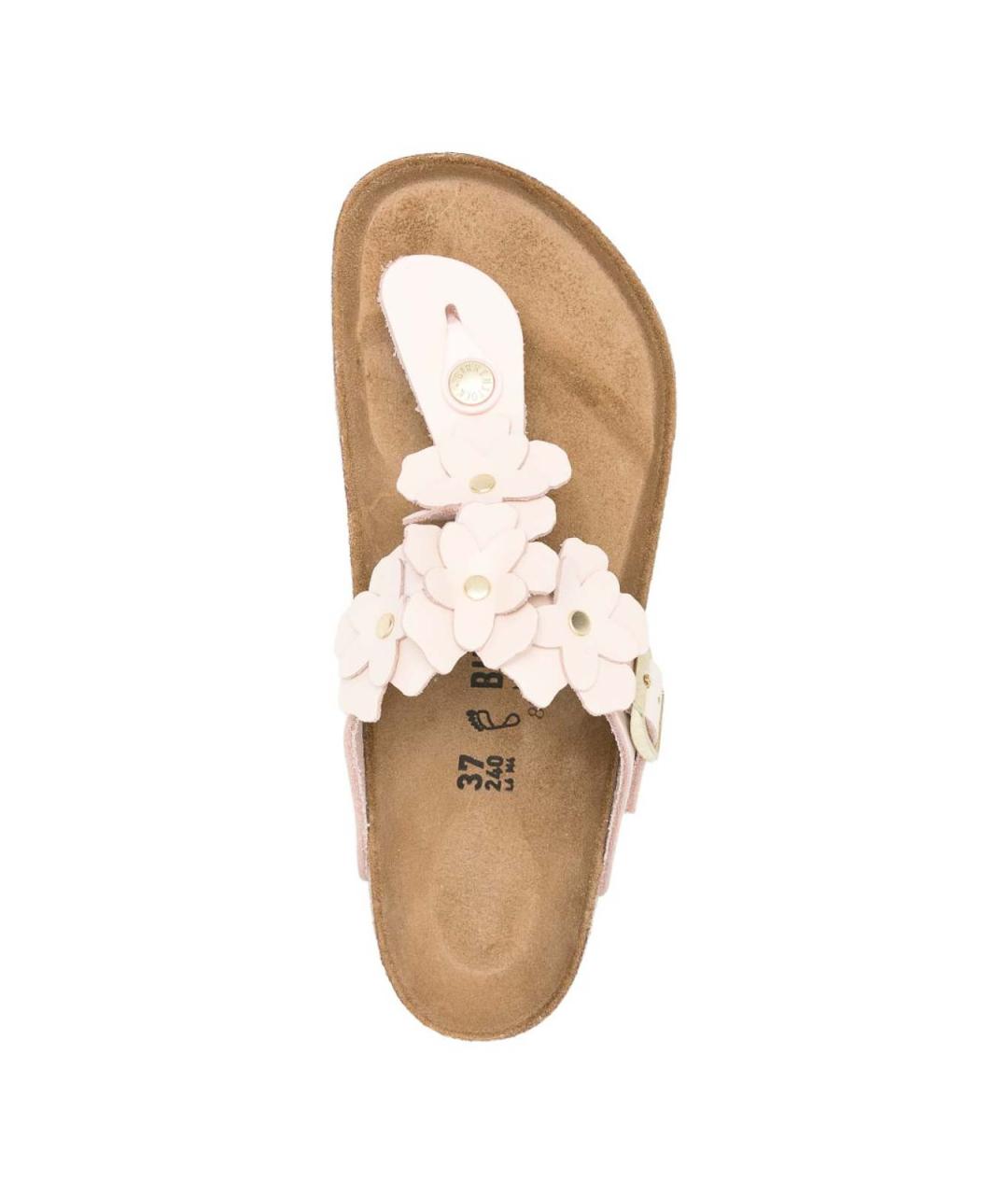BIRKENSTOCK Бежевые кожаные шлепанцы, фото 2