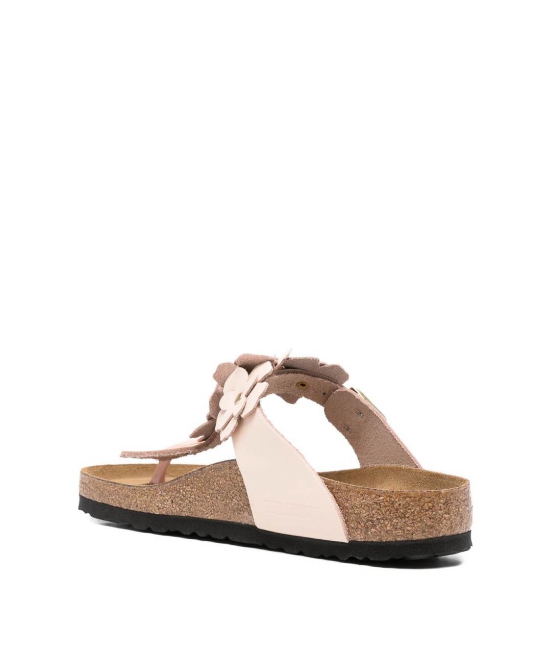 BIRKENSTOCK Бежевые кожаные шлепанцы, фото 3