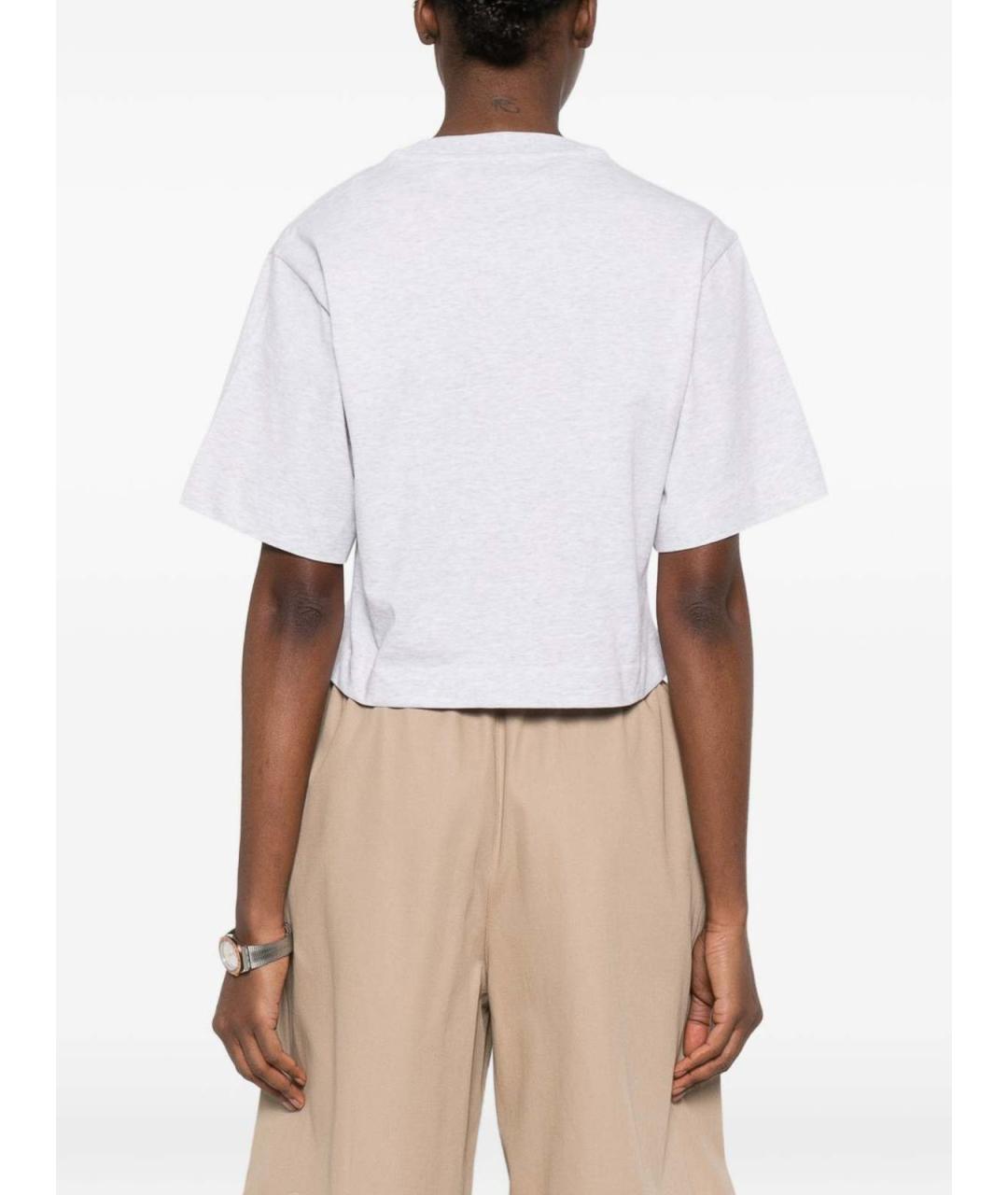 OFF-WHITE Серая хлопковая футболка, фото 5