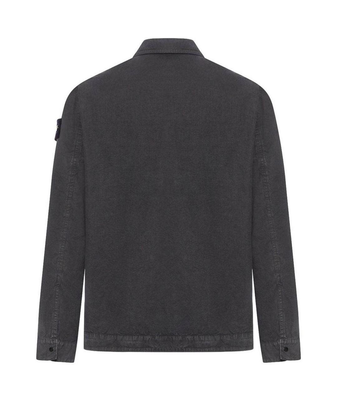 STONE ISLAND Серая хлопковая классическая рубашка, фото 2