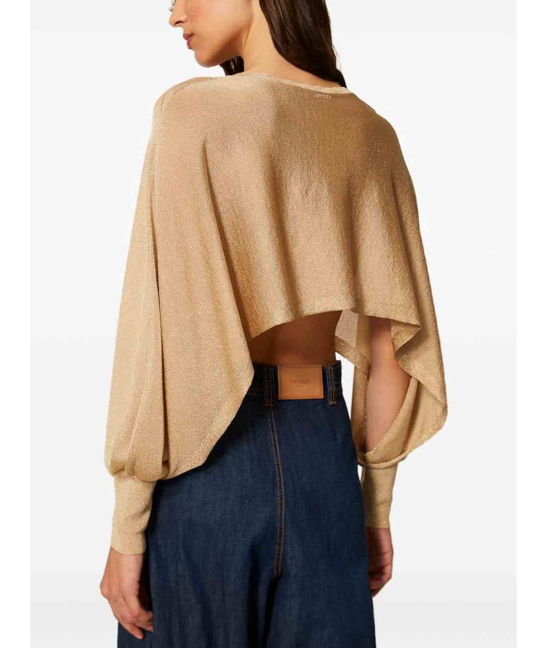 TWIN-SET Бежевый вискозный джемпер / свитер, фото 4