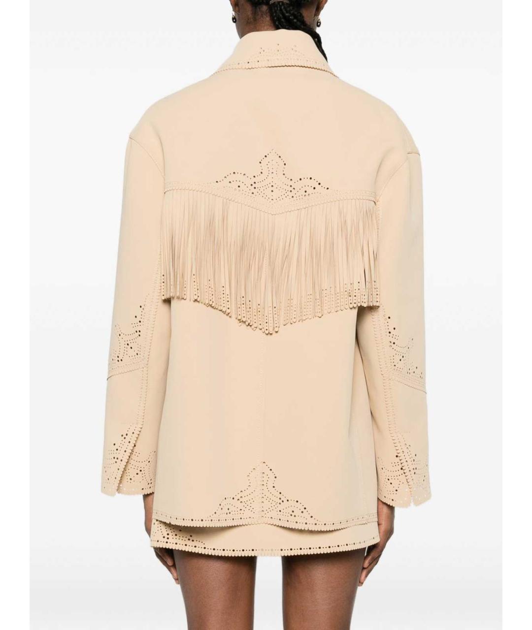 ERMANNO SCERVINO Бежевая полиэстеровая куртка, фото 2