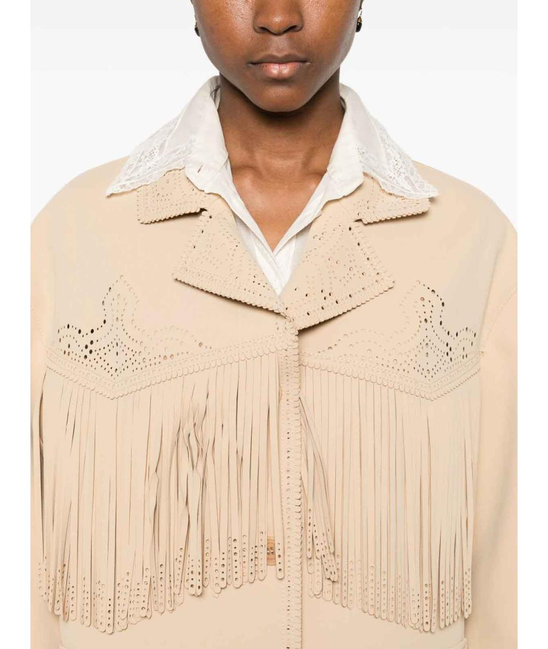 ERMANNO SCERVINO Бежевая полиэстеровая куртка, фото 4