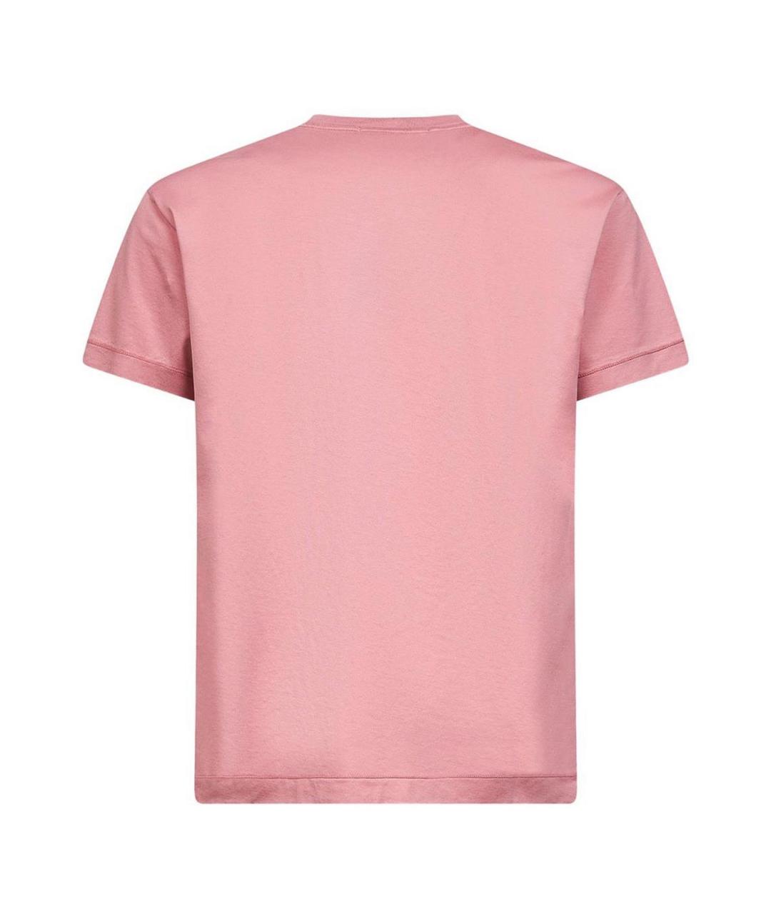 STONE ISLAND Розовая хлопковая футболка, фото 2