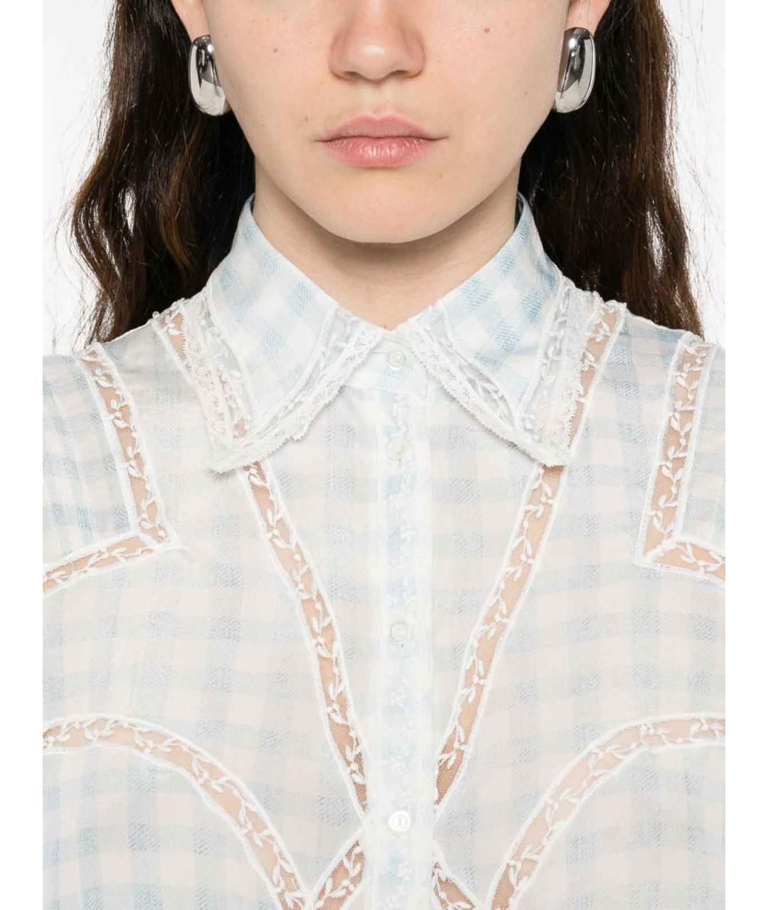 ERMANNO SCERVINO Голубая хлопковая рубашка, фото 4