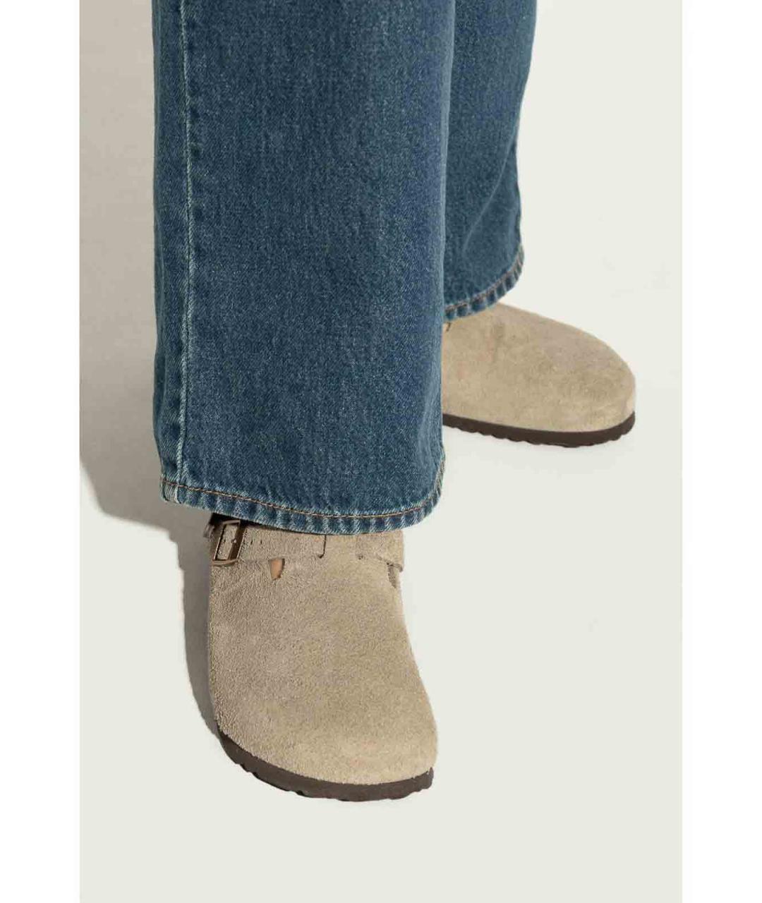 BIRKENSTOCK Бежевые замшевые сандалии, фото 5
