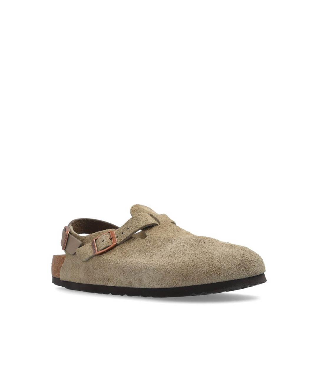 BIRKENSTOCK Бежевые замшевые сандалии, фото 4