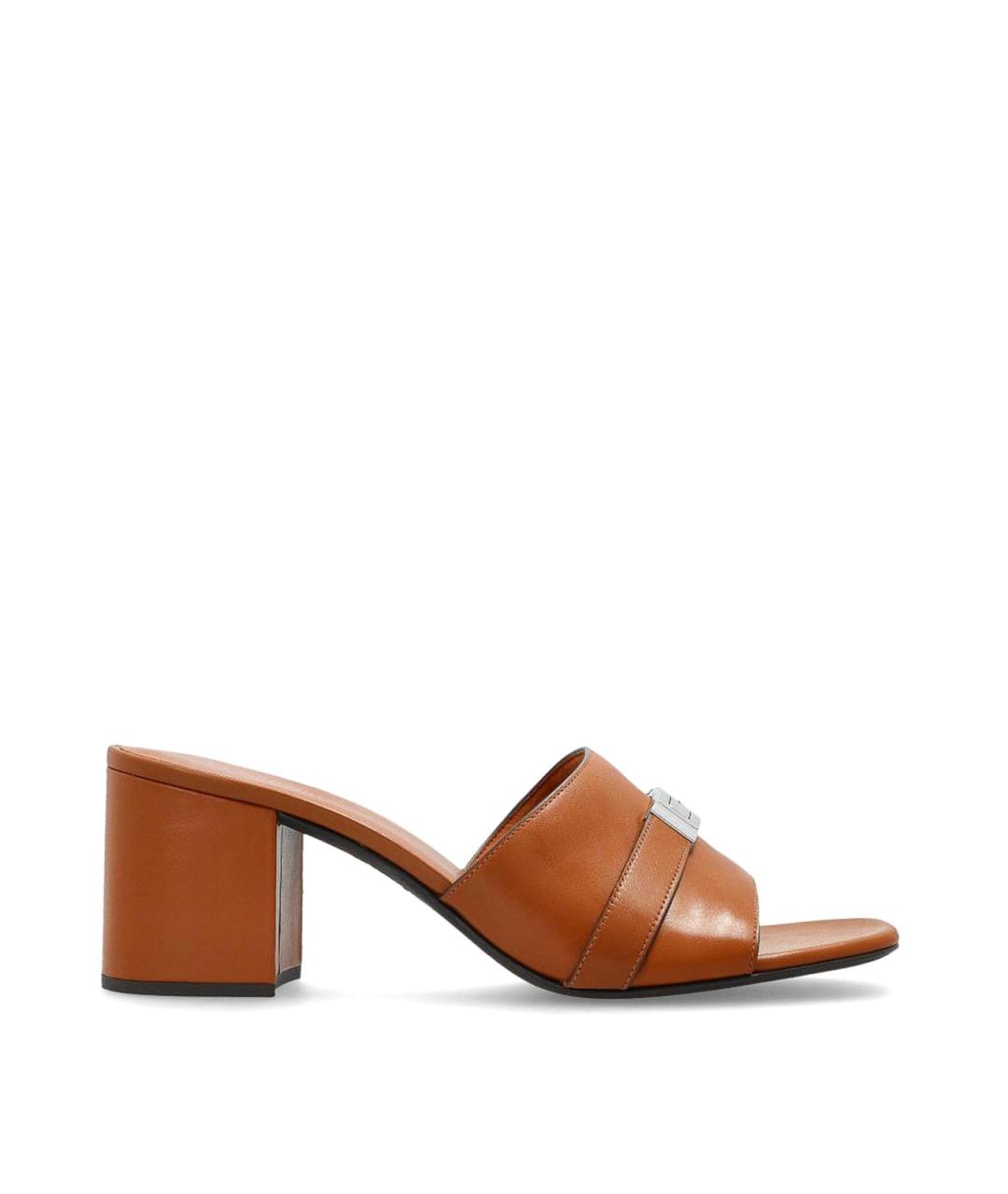 TORY BURCH Коричневые кожаные мюли, фото 1