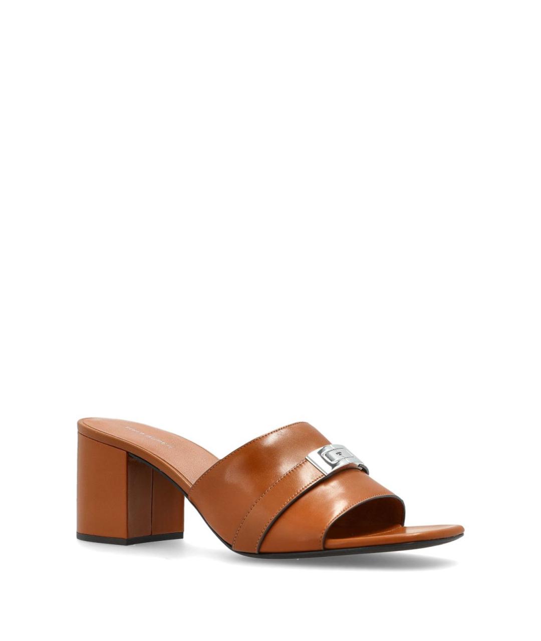 TORY BURCH Коричневые кожаные мюли, фото 2