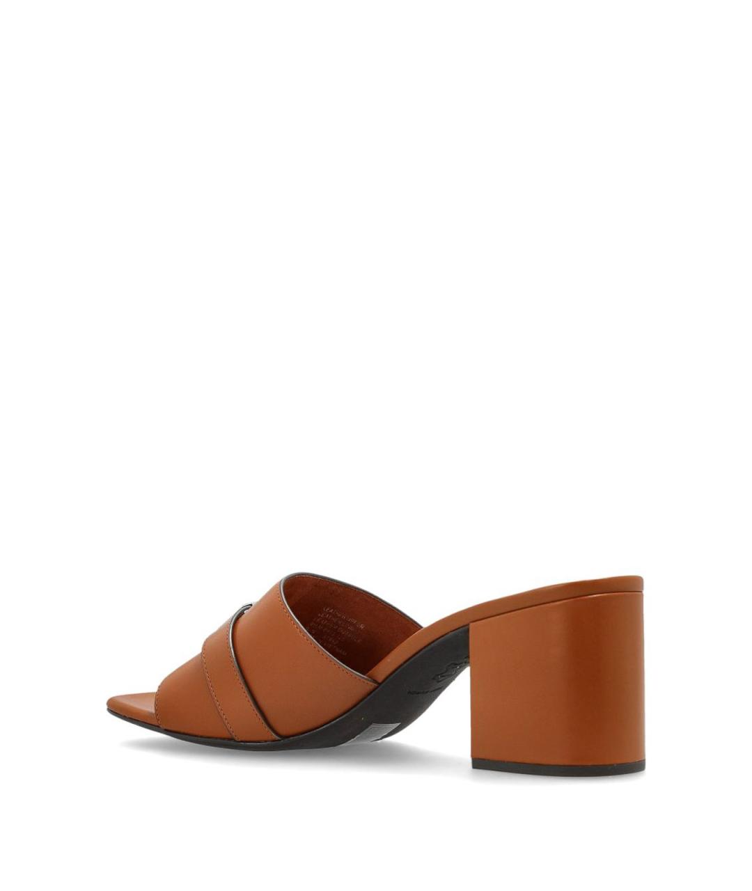 TORY BURCH Коричневые кожаные мюли, фото 3