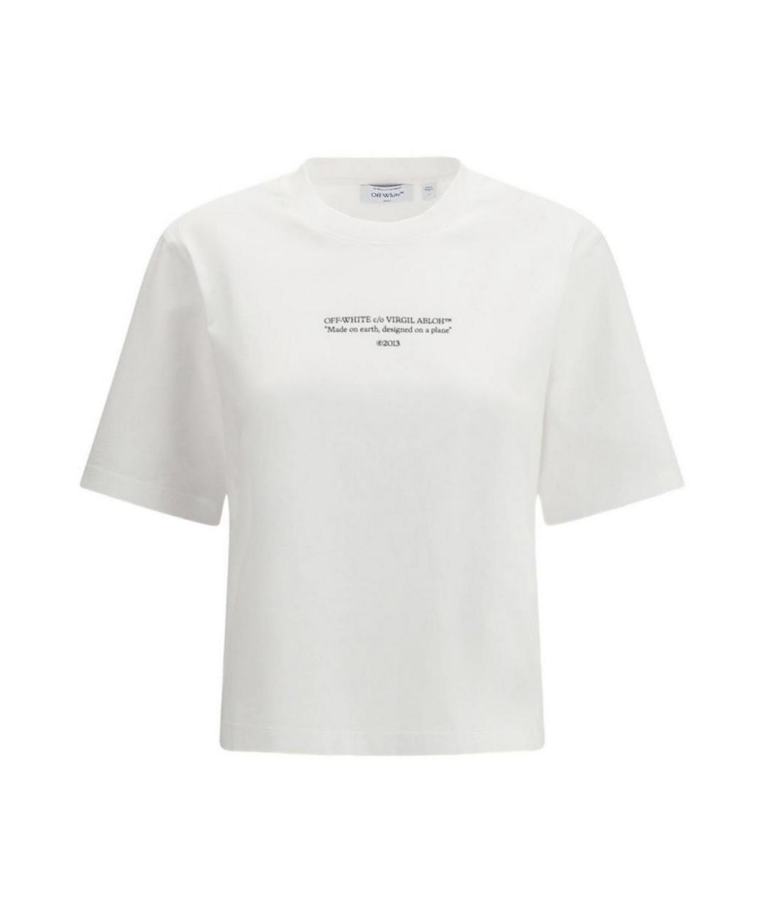 OFF-WHITE Белая хлопковая футболка, фото 1