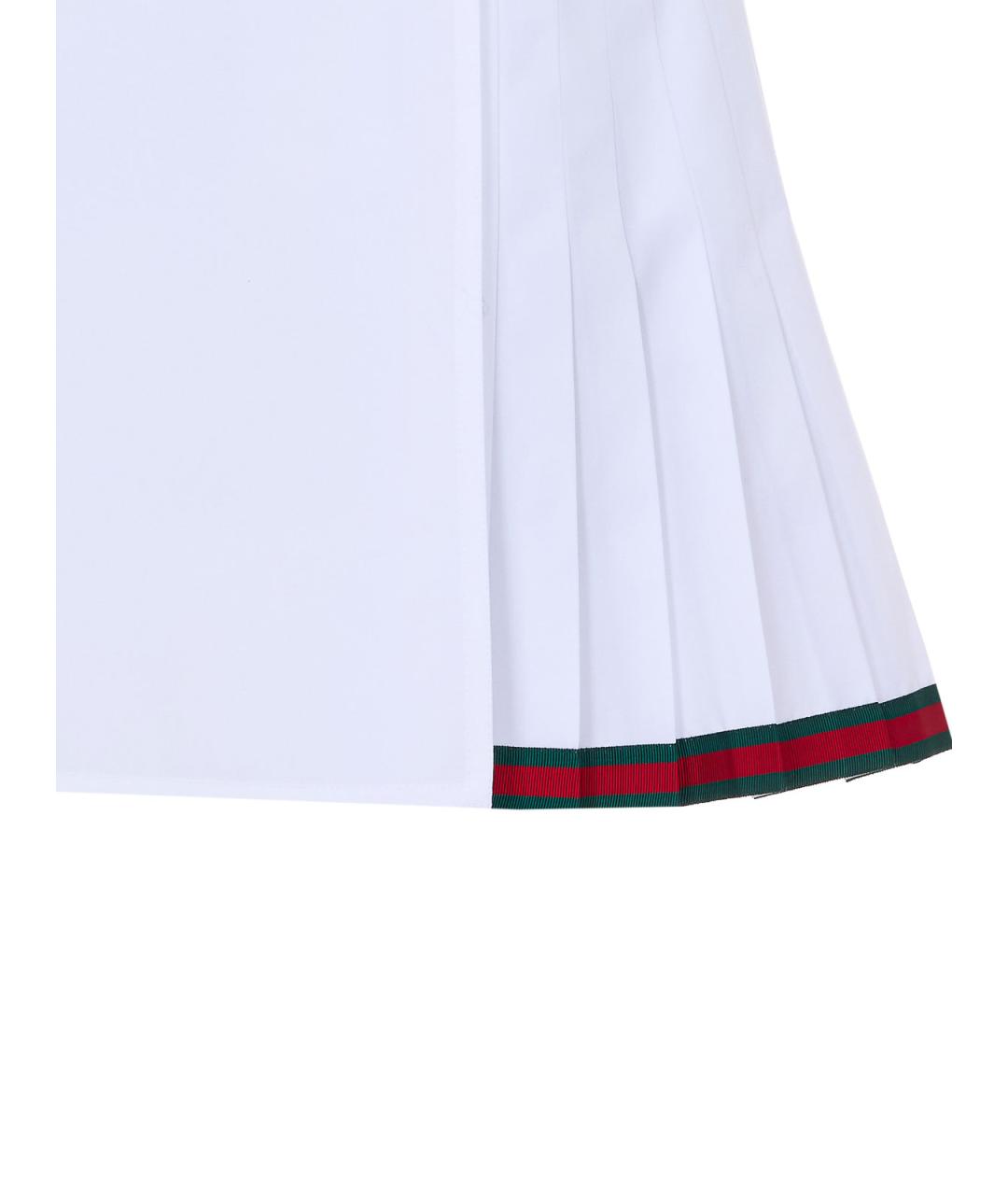 GUCCI Белая хлопковая юбка мини, фото 3
