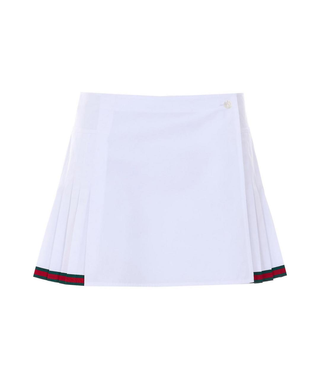 GUCCI Белая хлопковая юбка мини, фото 1