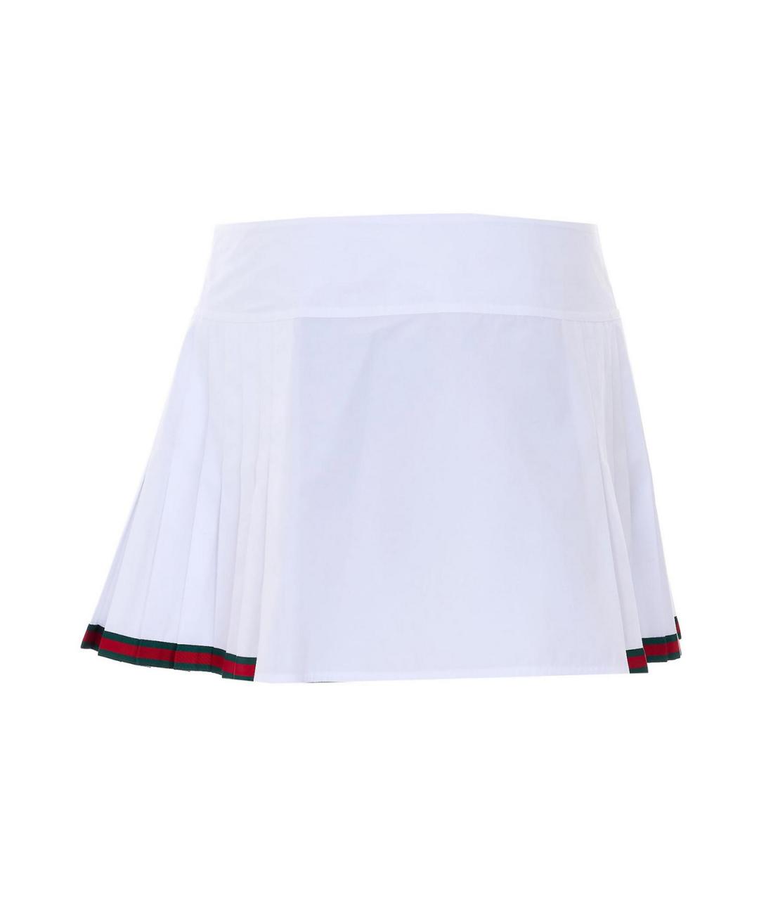 GUCCI Белая хлопковая юбка мини, фото 2