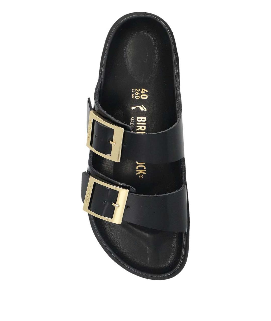BIRKENSTOCK Черные шлепанцы из лакированной кожи, фото 4